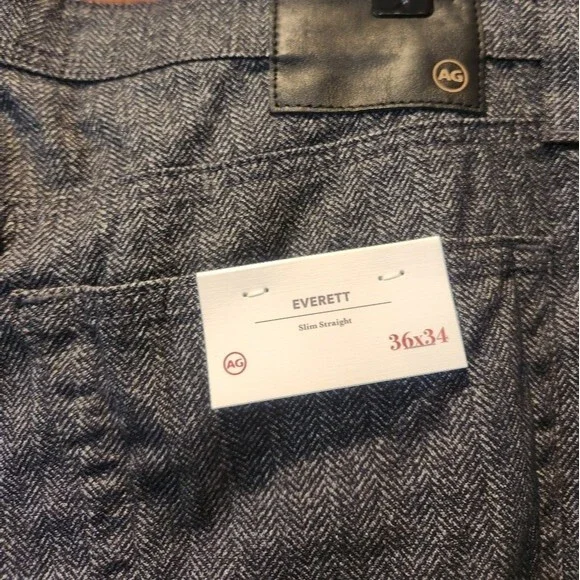 AG Adriano Goldschmied Everett Slim Straight Herringbone Pant W36 L34 NWT - Picture 4 of 11